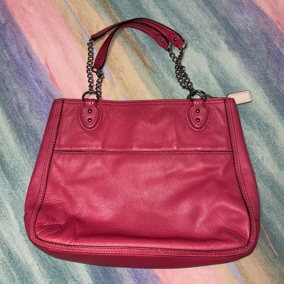 Coach Pink Shoulder Bag with Chain Straps - Picture 2 of 11